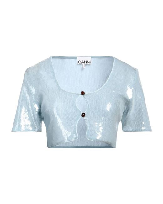 Ganni Blue Sequined T-Shirt