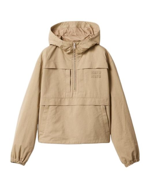 Miu Miu Natural Ripstop Blouson Jacket