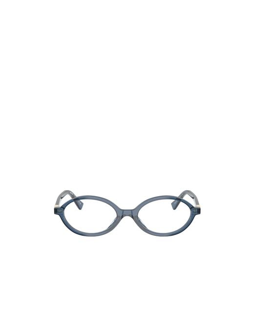 Miu Miu White Eyewear Oval Frame Full Rim Glasses