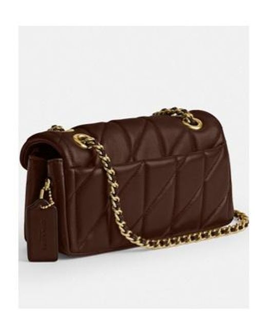 COACH Brown Tabby 20 Logo Plaque Quilted Shoulder Bag