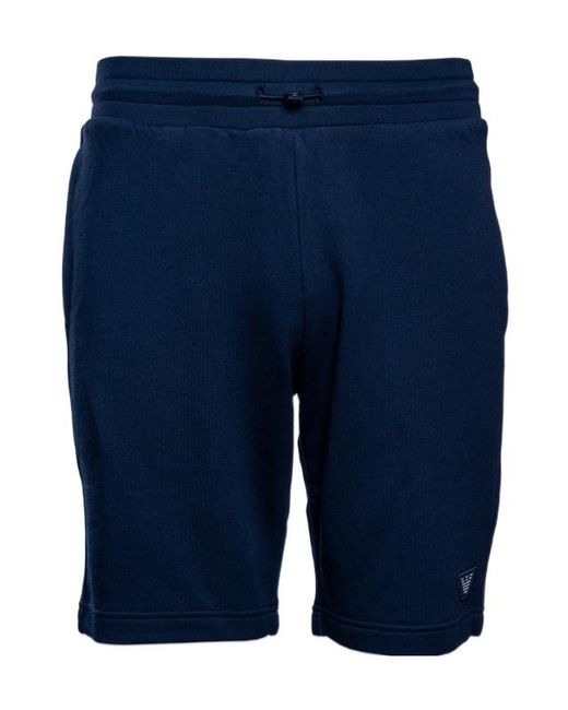 Emporio Armani Blue Elastic-Waist Shorts for men