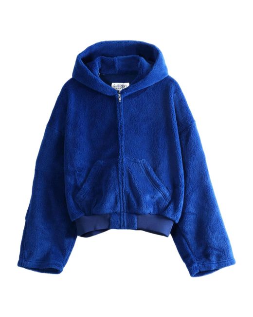 MM6 by Maison Margiela Blue Fleece Zip-Up Hoodie