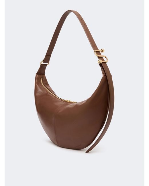 Sportmax Brown Nappa Leather Hobo Bag