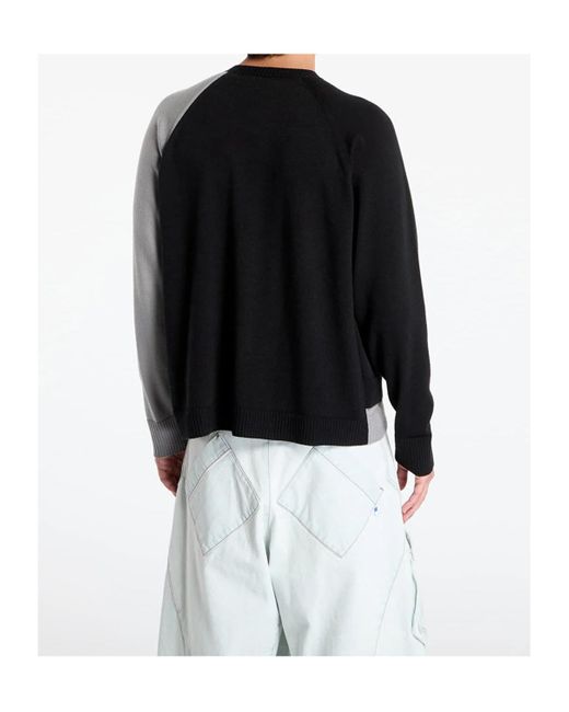 Y-3 Black Logo Embossed Crewneck Knitted Jumper for men