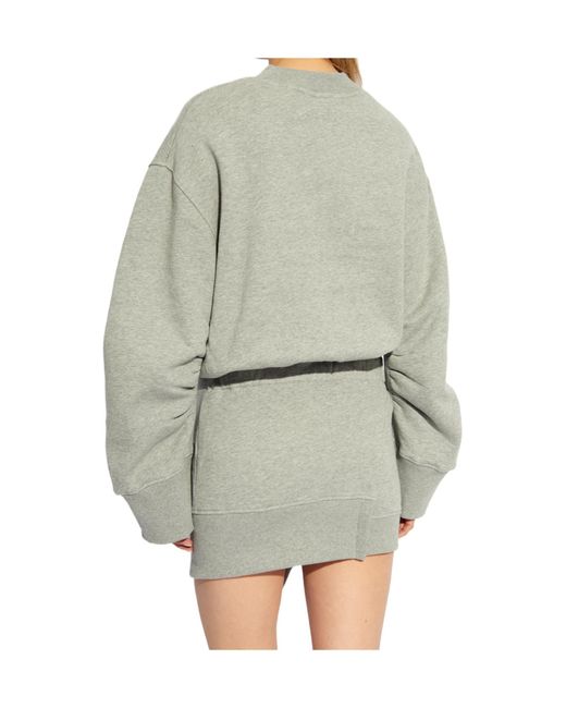 The Attico White The Asymmetric Crewneck Mini Dress