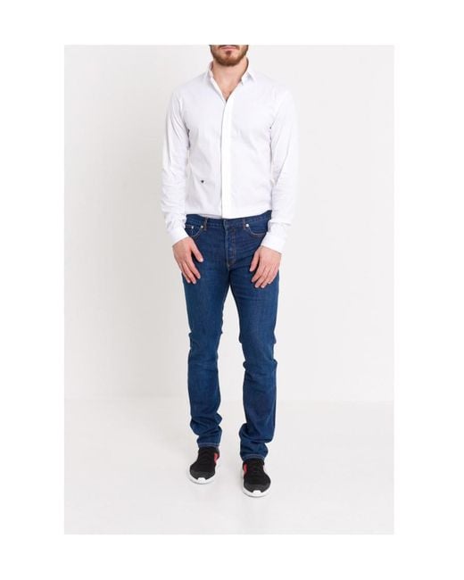 Dior White Homme Bee Embroidered Long-Sleeved Shirt for men