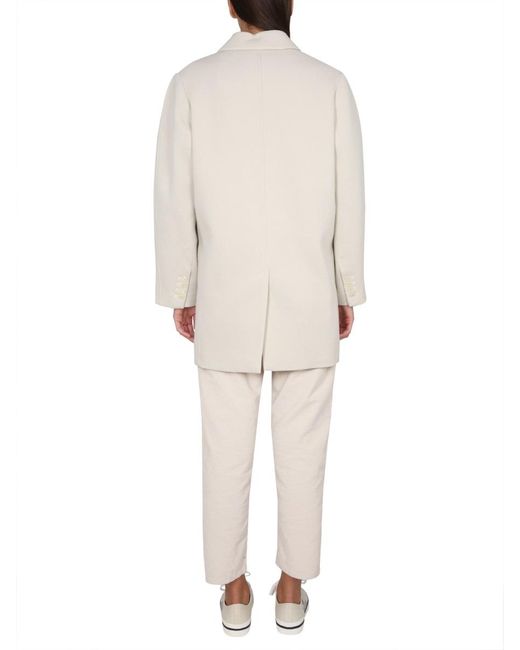 Isabel Marant White V-Neck Single-Button Coat