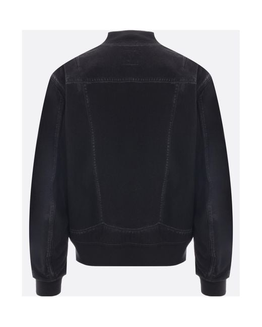 McQueen Blue Denim Bomber Jacket for men