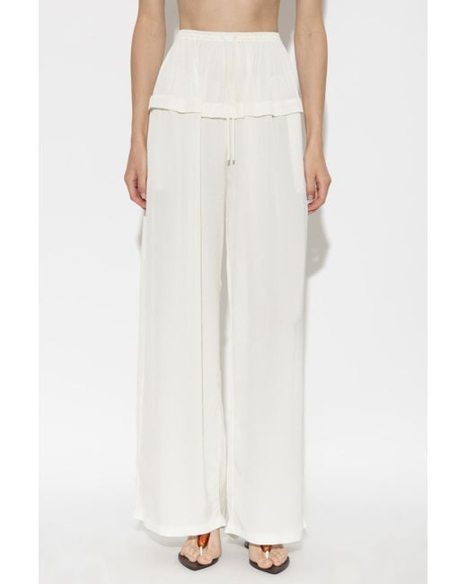 Alaïa White Wide-Leg Casual Trousers