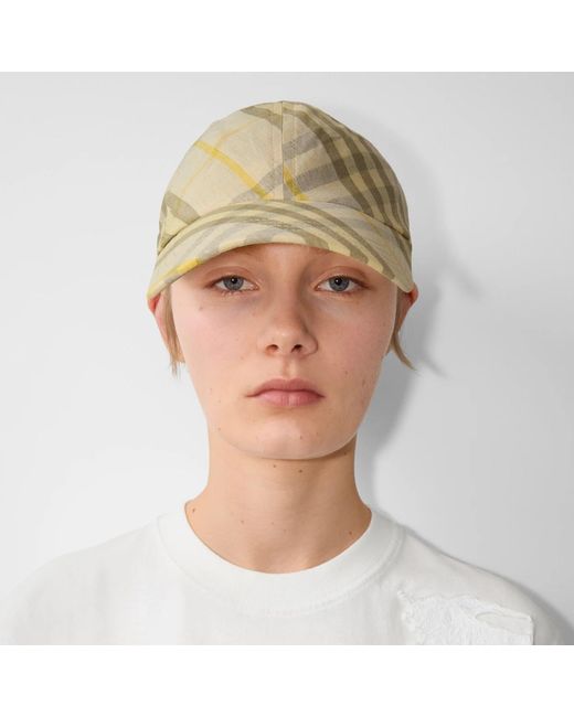 Burberry Natural Check Printed Baseball Cap for men