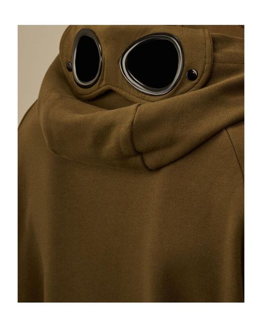 C P Company Green Goggle Zip-Up Hoodie for men