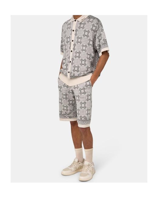 Amiri Gray Ma Quad Check Shorts for men