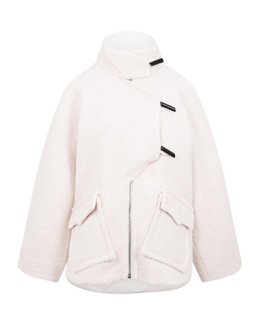Ganni Natural Boucle Shoulder Jacket