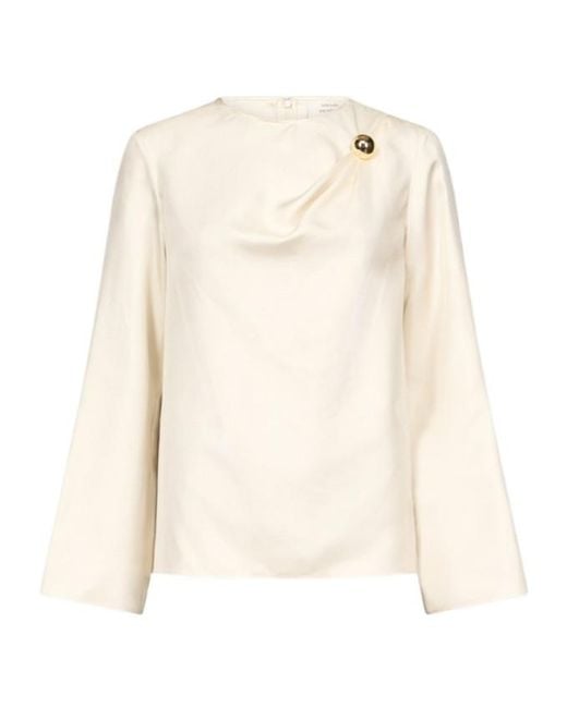 Loulou de Saison Natural Azae Draped Blouse