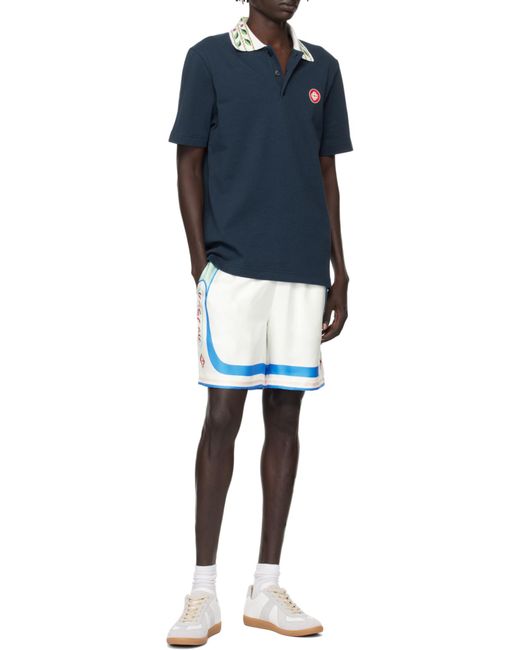 Casablanca Blue Fuji Dream Satin Shorts for men