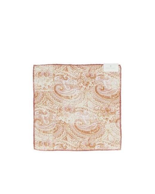 Brunello Cucinelli Natural Double Face Pocket Square for men