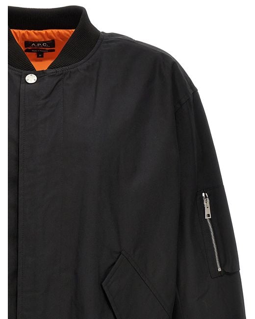 A.P.C. Black "Hamilton" Bomber Jacket for men