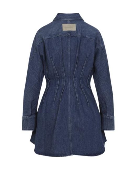 Givenchy Blue Collared Long-Sleeve Mini Denim Dress