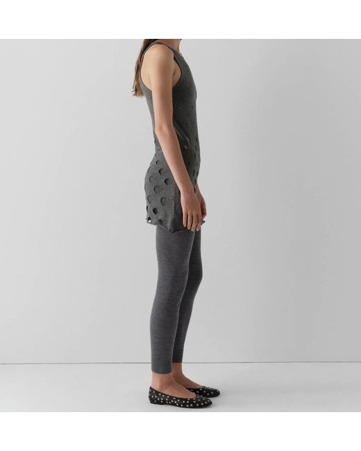 GIMAGUAS Gray Aros Perforated Sleeveless Dress