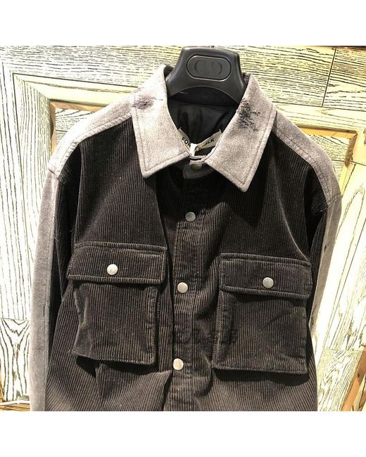 Forcerepublik Black Corduroy Spliced Casual Jacket
