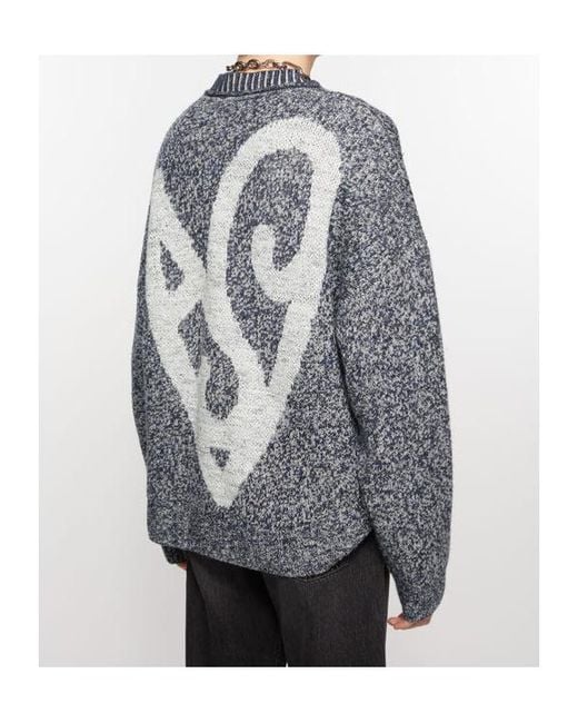 Acne Gray Jacquard Jumper for men