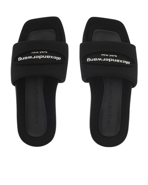 Alexander Wang Black Aw Slash Knitted Pool Slides