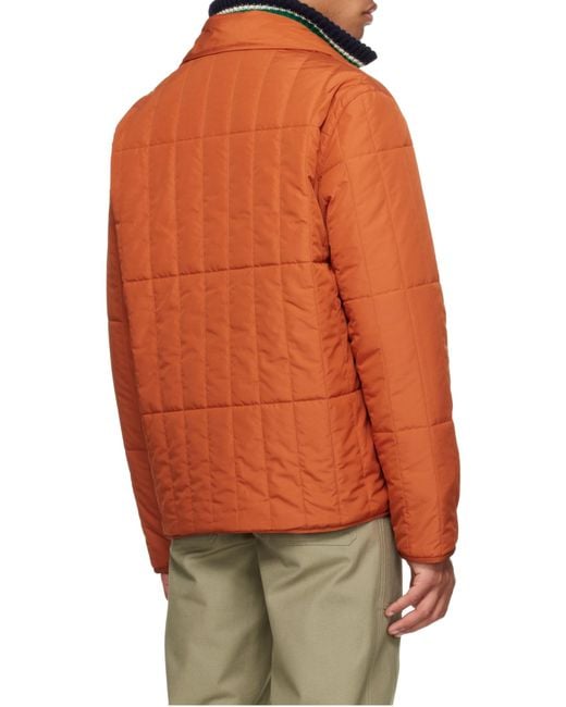 Maison Kitsuné Orange Quilted Cotton Jacket