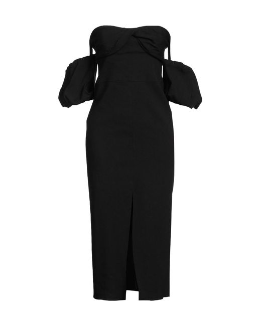 Isabel Marant Black Solid Color Short Sleeve Dress
