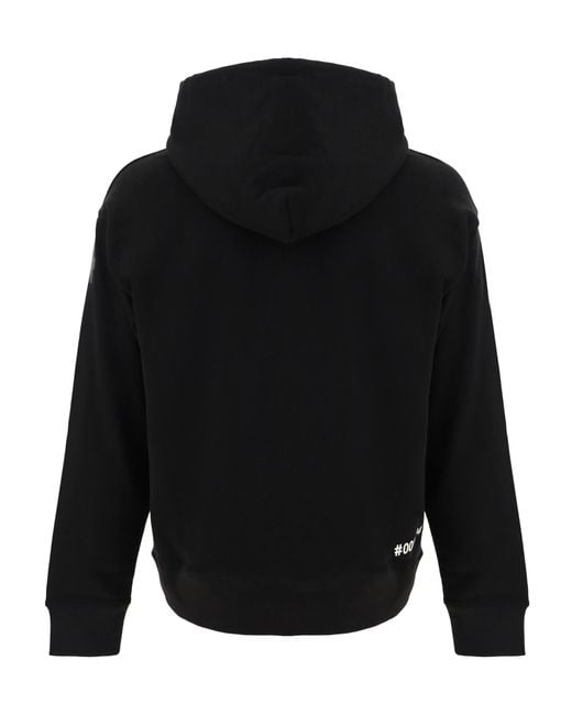 Moncler Black Grenoble Logo Detailed Drawstring Hoodie for men