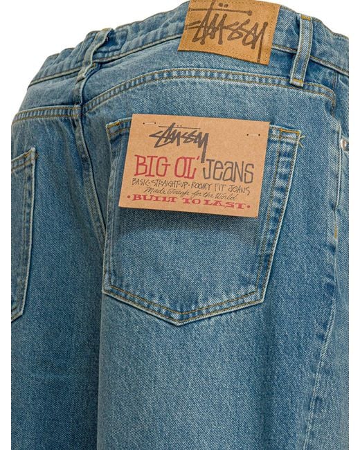 Stussy Blue Stüssy Big Ol' Straight-Leg Jeans for men