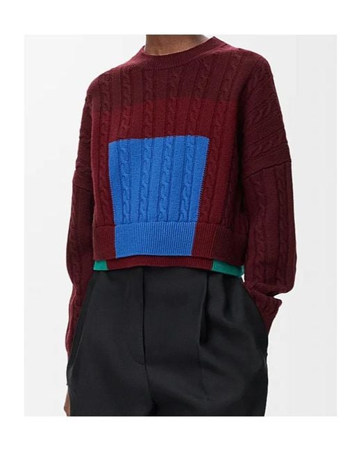 Loewe Red Anagram Patch Cropped Jumper