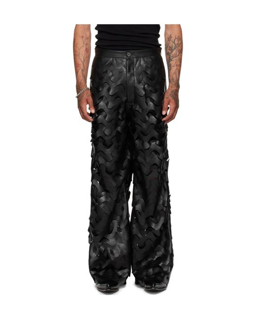Lu'u Dan Black Wide-Leg Casual Pants for men