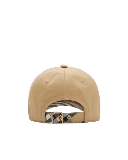 Burberry Natural Ekd Embroidered Gabardine Baseball Cap for men