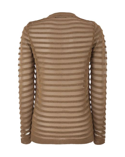 Fabiana Filippi Brown Boat Neck Jumper