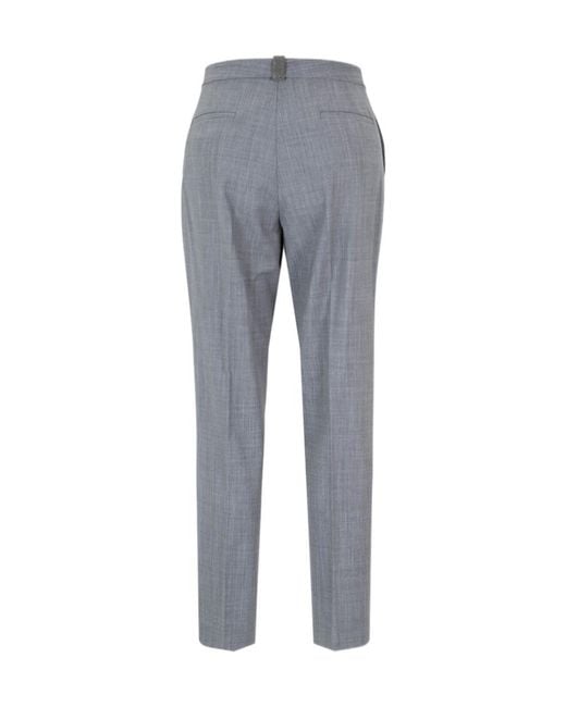 Fabiana Filippi Gray Pressed-Crease Trousers