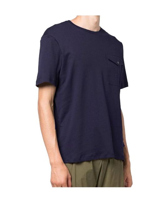 Herno Blue Logo Detailed Crewneck T-Shirt for men