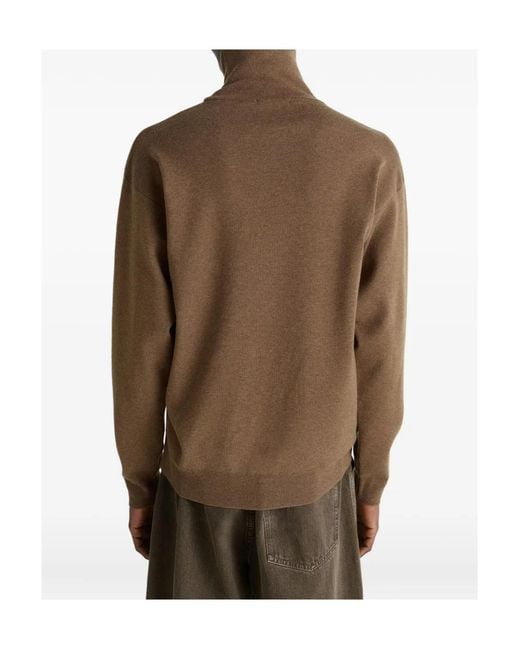 Lemaire Brown Crew-Neck Wool Sweater for men