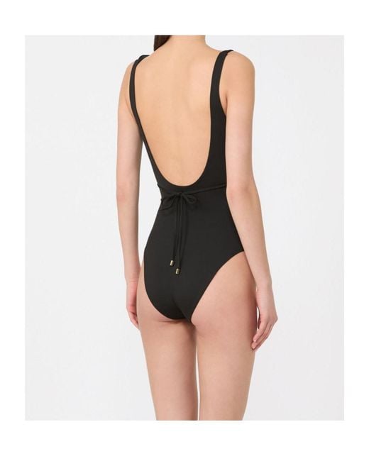 Max Mara Black Backless One-Piece Swimsuit