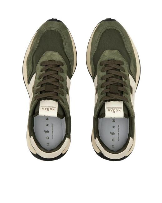 Hogan Green H601 Lace-Up Sneakers for men