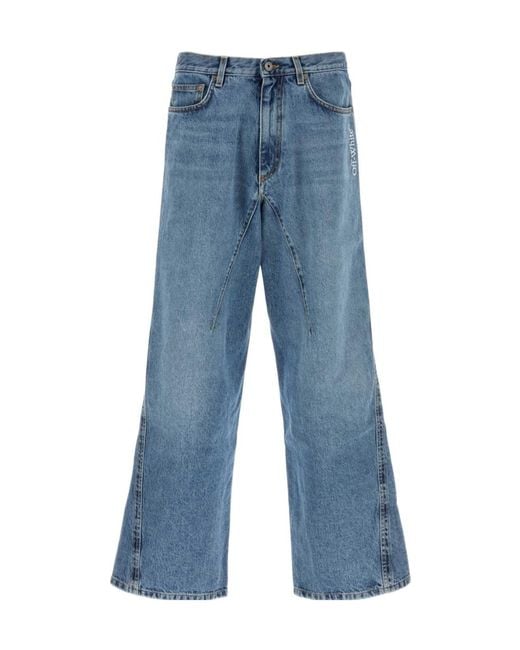 Off-White c/o Virgil Abloh Blue Half Arrow Twist Slouchy Jeans for men