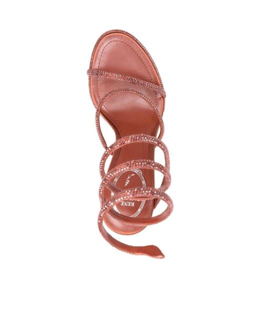 Rene Caovilla Pink René Caovilla Embellished Heeled Sandals