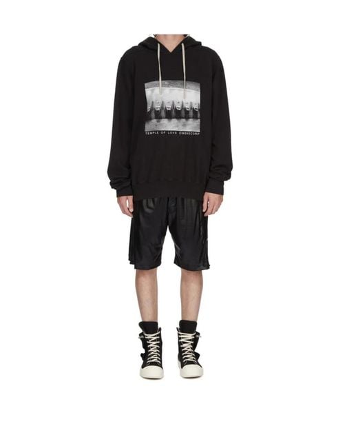 Rick Owens Black Wide Pusher Shorts for men