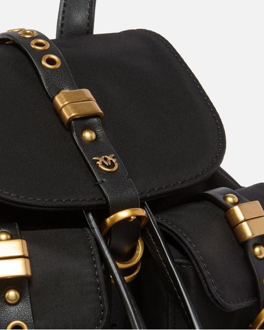 Pinko Black Drawstring Detailed Small Backpack