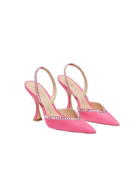 Stuart Weitzman Pink Gmct 100Mm Pointed Pumps