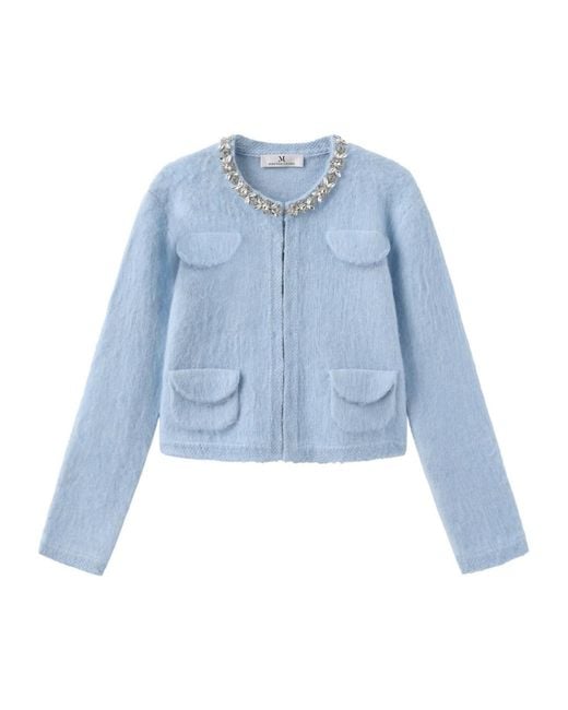 Marissa Chiara Blue Long-Sleeved Crew Neck Jacket
