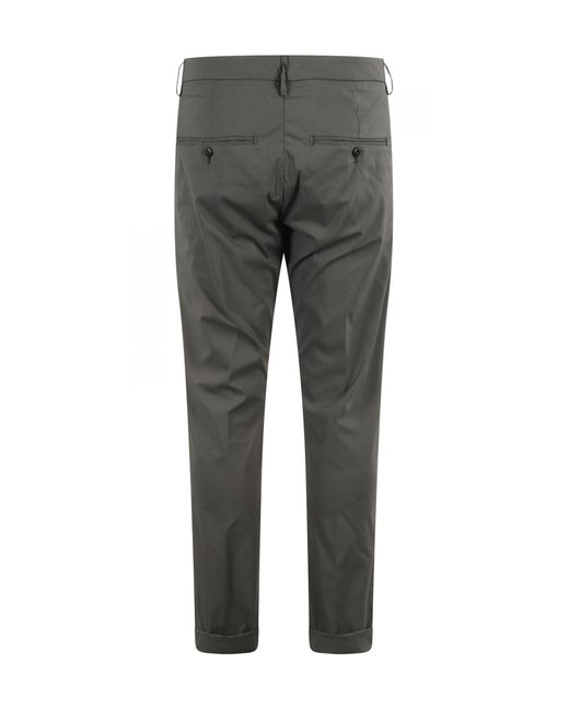 Dondup Gray Straight Leg Trousers for men