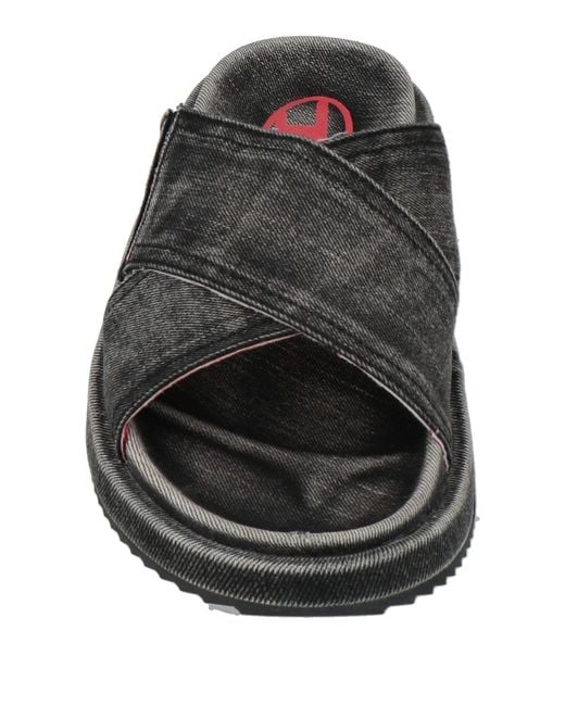 DIESEL Black Cowboy Minimalist Sandals