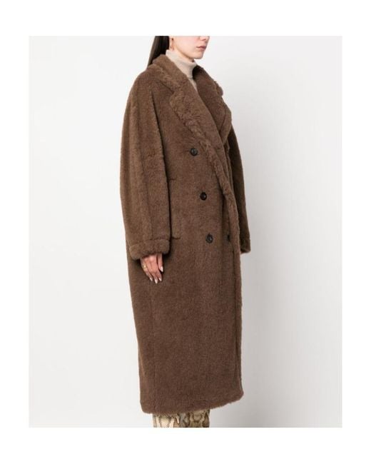 Max Mara Brown Double-Breasted Long-Sleeved Coat