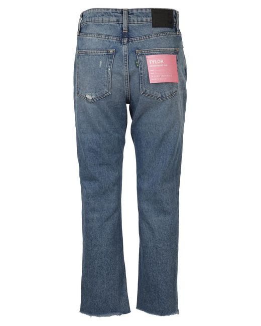 Department 5 Blue High-Waisted Cropped Jeans