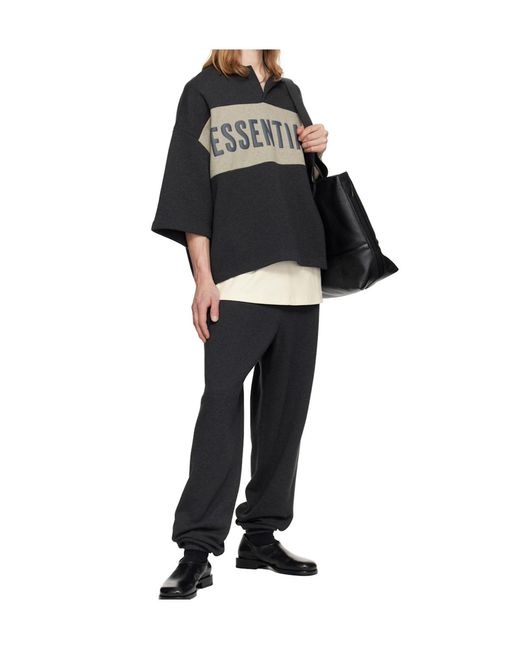 Fear Of God Black Drop-Shoulder T-Shirt for men